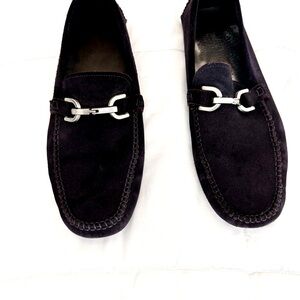 Donald J Pliner Men's Metal Accent Suede Mocs Loafers - Size 11.5 blue